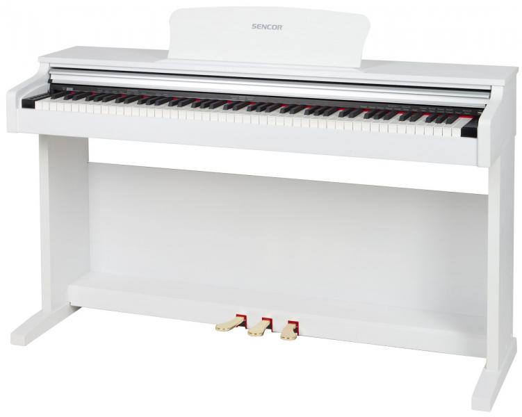 Digitální piano Sencor SDP100 WHITE plus bílá stolička new