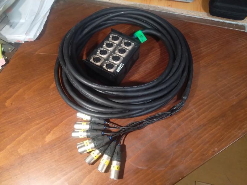 Prodám osazený multipárový kabel "přibližovák", Tasker/Neutrik, 8 párů, 12m